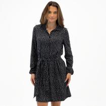 Vestido Endless Poá Curto Manga Longa em Malha com Cinto Feminino Vestido Endless Poá Curto Manga Longa em Malha com Cinto Feminino