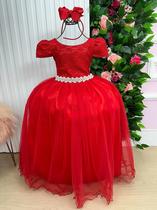 Vestido Enjoy Longo Laura Vermelho Peito Rendado Vestido Enjoy Longo Laura Vermelho Peito Rendado