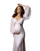 Vestido ensaio gestante, barriga aparente nas laterais - Zapity fashion