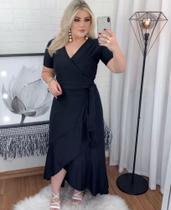 Vestido envelope Plus Size mídi