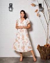 Vestido envelope transpassado midi forrado Vestido envelope transpassado midi forrado