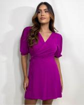Vestido Érica Manga Princesa - Fúcsia