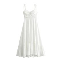 Vestido Espartilho Branco Longo - Sem Mangas, Decote Nas Costas, Para Verão