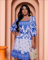 Vestido estampado azul