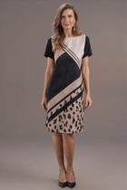 Vestido Estampado Casual Miravest - Inverno - Preto