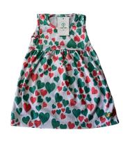 Vestido Estampado Corações Cacau Kids Tam.2