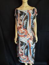 Vestido estampado em crepe suíço. (Tam: G)