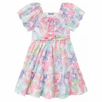 Vestido Estampado em Malha Texturizada - Kukiê - COLORIDO