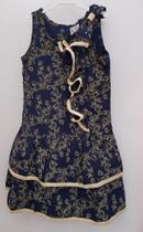 Vestido Estampado em Popeline Folho