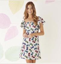 Vestido estampado folhas tamanho 40