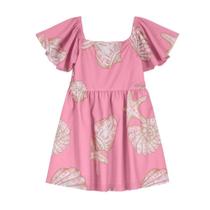 Vestido Estampado Infantil Menina Brandili Rosa