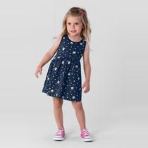 Vestido estampado infantil menina em malha Brandili