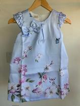 Vestido Estampado Trapézio Azul bebê TAM 6 e 8 anos Vestido Estampado Trapézio Azul bebê TAM 6 e 8 anos