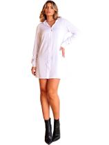 Vestido Estilo Chemise Feminino Camisao Viscolinho Manga Chamise Casual Vestido Estilo Chemise Feminino Camisao Viscolinho Manga Chamise Casual