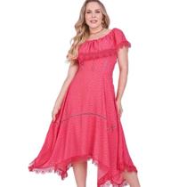 Vestido estilo cigana com babados e guipir fascinius Vestido estilo cigana com babados e guipir fascinius
