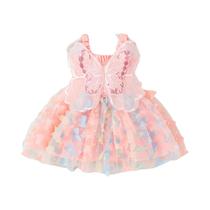 Vestido Estilo Princesa Para Bebê Menina, Roupas Com Suspensório De Borboleta Para 9 Meses a 3 Anos