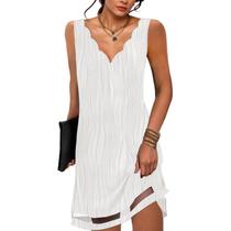 Vestido ETCYY NEW Summer com decote em V sem mangas e bolsos