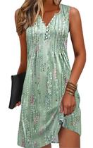 Vestido ETCYY Vestidos de verão para mulheres, férias, praia, decote em V, sem mangas Vestido ETCYY Vestidos de verão para mulheres, férias, praia, decote em V, sem mangas