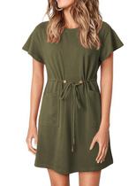 Vestido EVALESS, casual, primavera, verão, linha A, mini, com bolsos