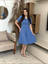 Vestido Evangélico Feminino Gode Plissado Princessa Cinto Barato Atacado