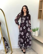 Vestido Evangélico Longo Feminino Manga Longa Social Delicado Vestido Evangélico Longo Feminino Manga Longa Social Delicado