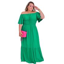 Vestido Evangélico plus size listrado