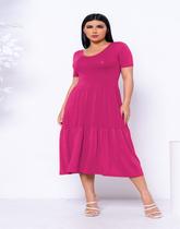 Vestido Evangélico Soltinho Casual Festa Convidada Manga Curta Vestido Evangélico Soltinho Casual Festa Convidada Manga Curta