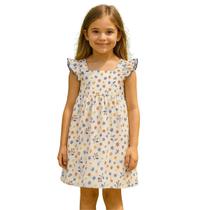 Vestido Fábula Bordado Stitch Off White Verão