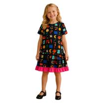 Vestido Fábula Infantil Malha Cosmotipo Preto