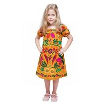 Vestido Fábula Malha Lenco Pe De Cacau Amarelo Inverno