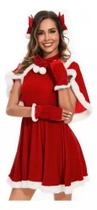 Vestido Fantasia Adulto Feminino Temático Cosplay Mamãe Noel Luxo Natal Natalino com Acessórios Vestido Fantasia Adulto Feminino Temático Cosplay Mamãe Noel Luxo Natal Natalino com Acessórios
