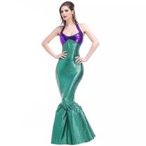 Vestido Fantasia Adulto Festa Semelhante Halloween Sereia Ariel Vestido Fantasia Adulto Festa Semelhante Halloween Sereia Ariel