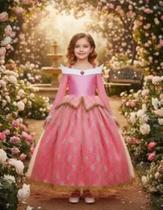 Vestido Fantasia Bela Adormecida Infantil Princesa Aurora Vestido Fantasia Bela Adormecida Infantil Princesa Aurora