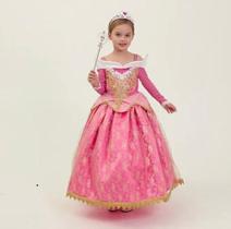 Vestido Fantasia Bela Adormecida Infantil Princesa Aurora