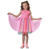 Vestido Fantasia Borboleta Infantil com Tecido UV e Asa