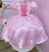 Vestido Fantasia Branca Neve Bela Sofia Cinderela Princesas