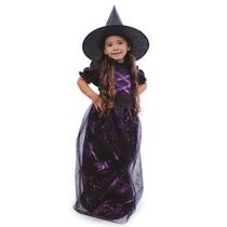 Vestido Fantasia Bruxinha com Chapéu Halloween