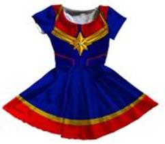 Vestido Fantasia Capitã Marvel Infantil