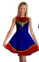 Vestido Fantasia Capitã Marvel Infantil Vestido Fantasia Capitã Marvel Infantil