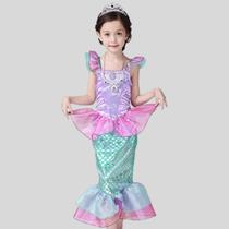 Vestido Fantasia Carnaval Halloween Infantil Cosplay Temático Princesa Sereia Ariel