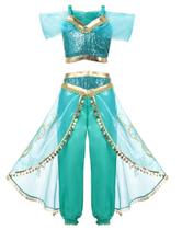 Vestido Fantasia Carnaval Halloween Princesa Jasmine Aladim