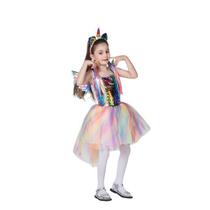 Vestido Fantasia Carnaval Halloween Unicórnio Com Saia Tule Asas e Tiara Vestido Fantasia Carnaval Halloween Unicórnio Com Saia Tule Asas e Tiara
