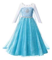 Vestido Fantasia Frozen 1 Princesa Elsa Rainha Gelo Neve Vestido Fantasia Frozen 1 Princesa Elsa Rainha Gelo Neve