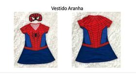 Vestido Fantasia Homem Aranha com máscara