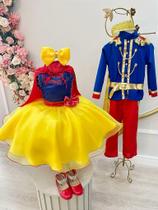 Vestido Fantasia Infantil Branca de Neve com Capa - Princesa Vestido Fantasia Infantil Branca de Neve com Capa - Princesa