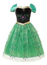 Vestido Fantasia Infantil Carnaval Halloween Princesa Anna Ana Frozen - Só Princesas