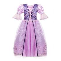 Vestido Fantasia Infantil Carnaval Halloween Temático Princesa Rapunzel Roxo Vestido Fantasia Infantil Carnaval Halloween Temático Princesa Rapunzel Roxo