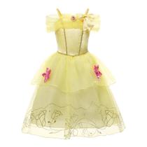 Vestido Fantasia Infantil Juvenil Festa Carnaval Halloween Princesa A Bela e a Fera Vestido Fantasia Infantil Juvenil Festa Carnaval Halloween Princesa A Bela e a Fera