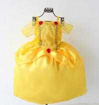 Vestido Fantasia Infantil Meninas Bela E A Fera Luxo E Tiara - pingo de gente