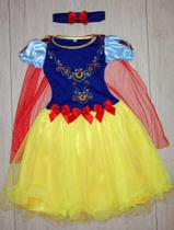 Vestido Fantasia Infantil Princesa da Maça com Glitter + Faixa de Cabelo